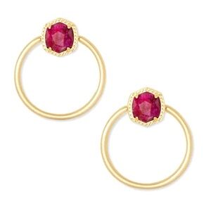 KENDRA SCOTT • Davie Gold Hoop Raspberry Earrings
